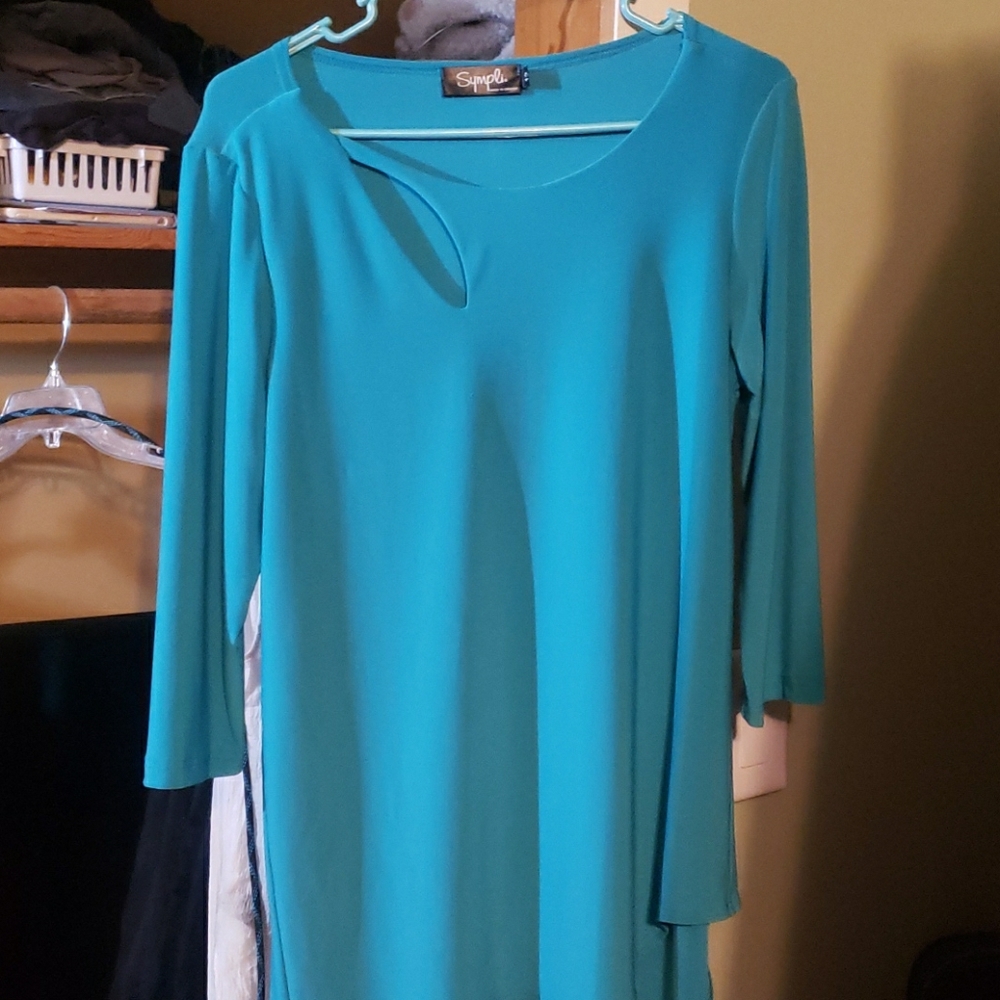 Sympli azure asymmetrical cutout top